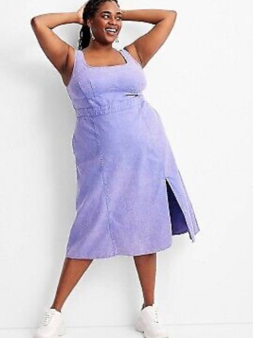 Future Collective Gabriella Karefa-Johnson Purple Midi Denim Dress